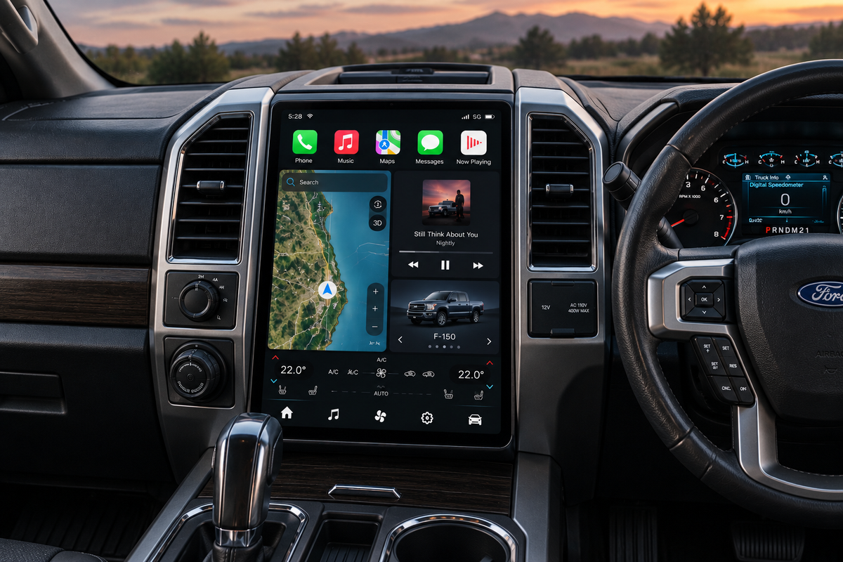 Ford F-150 2015–2020 — Big Vertical CarPlay Screen
