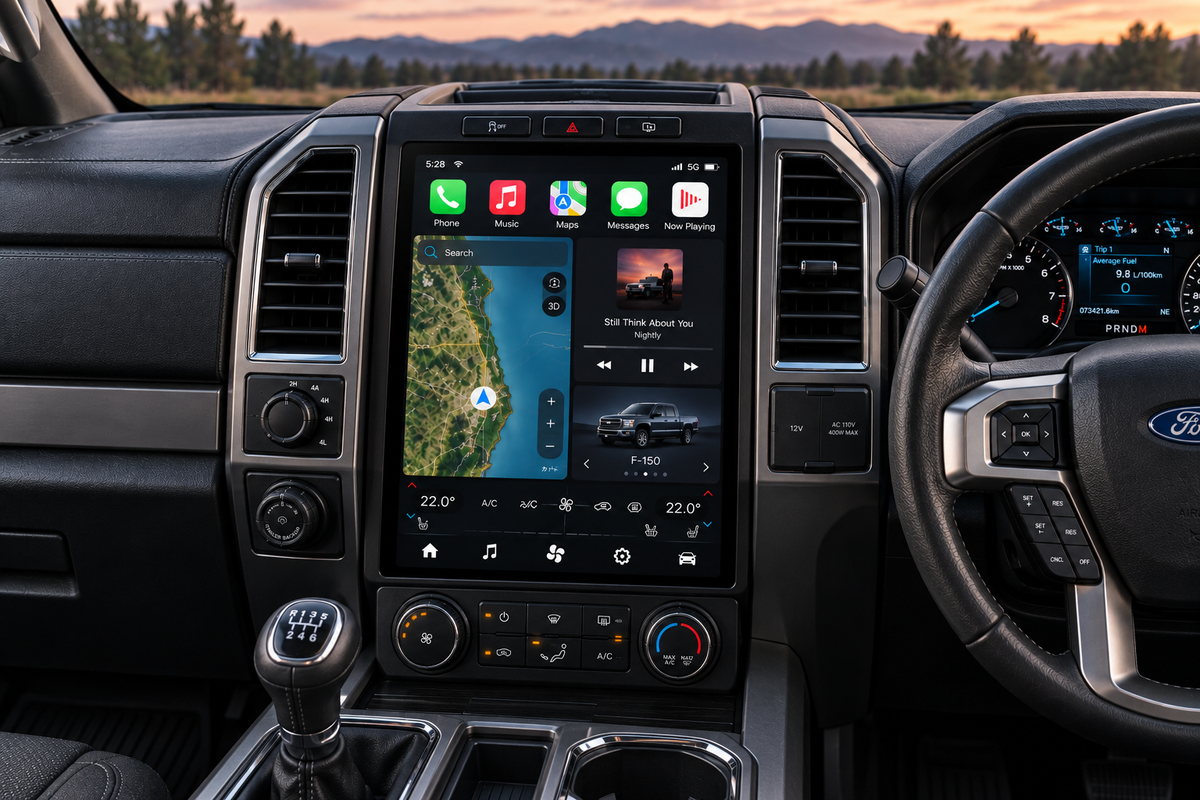 Ford Super Duty F-250/F-350 2017–2022 — Big Vertical CarPlay Screen